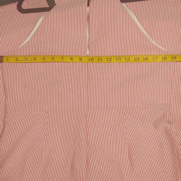 Sugar + Lips Jumpsuit size XL Red or Dark Pink and White Stripes - Picture 6 of 16